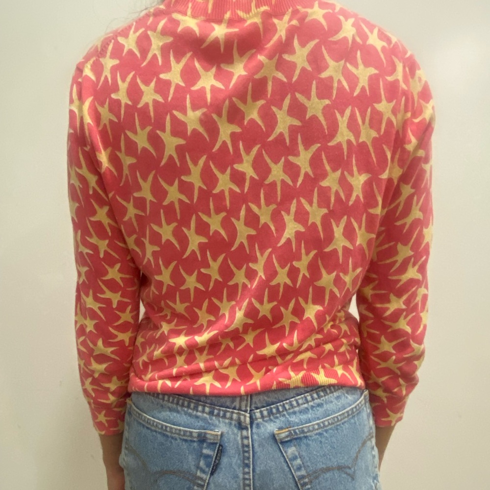 JCREW Starfish Pattern Pink and Yellow Women's Sweater - Picture 6 of 6